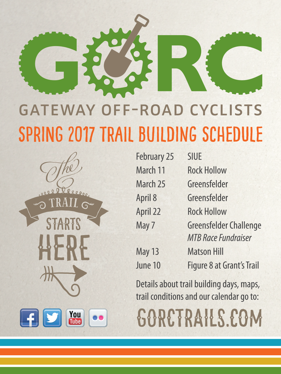 Spring 2017 Trail Building Schedule