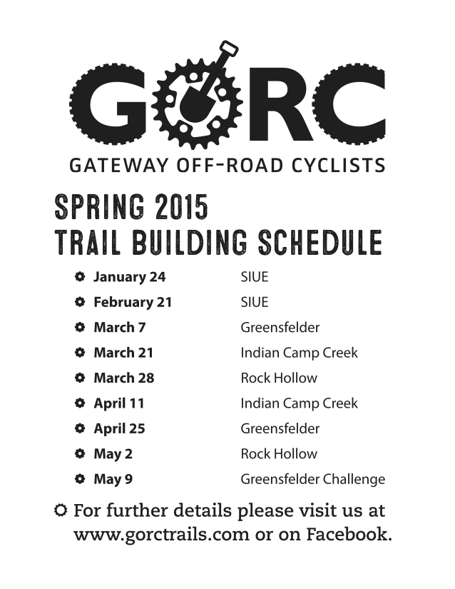 Spring 2015 Trailbuilding Schedule