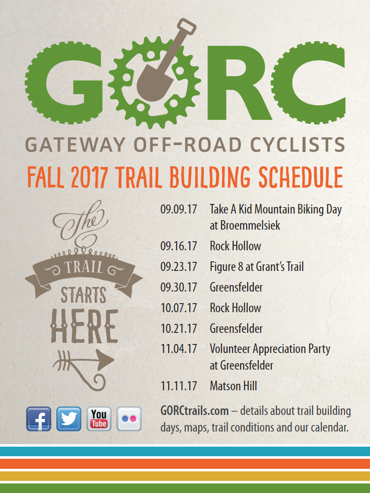 Fall 2017 Trail Building Schedule