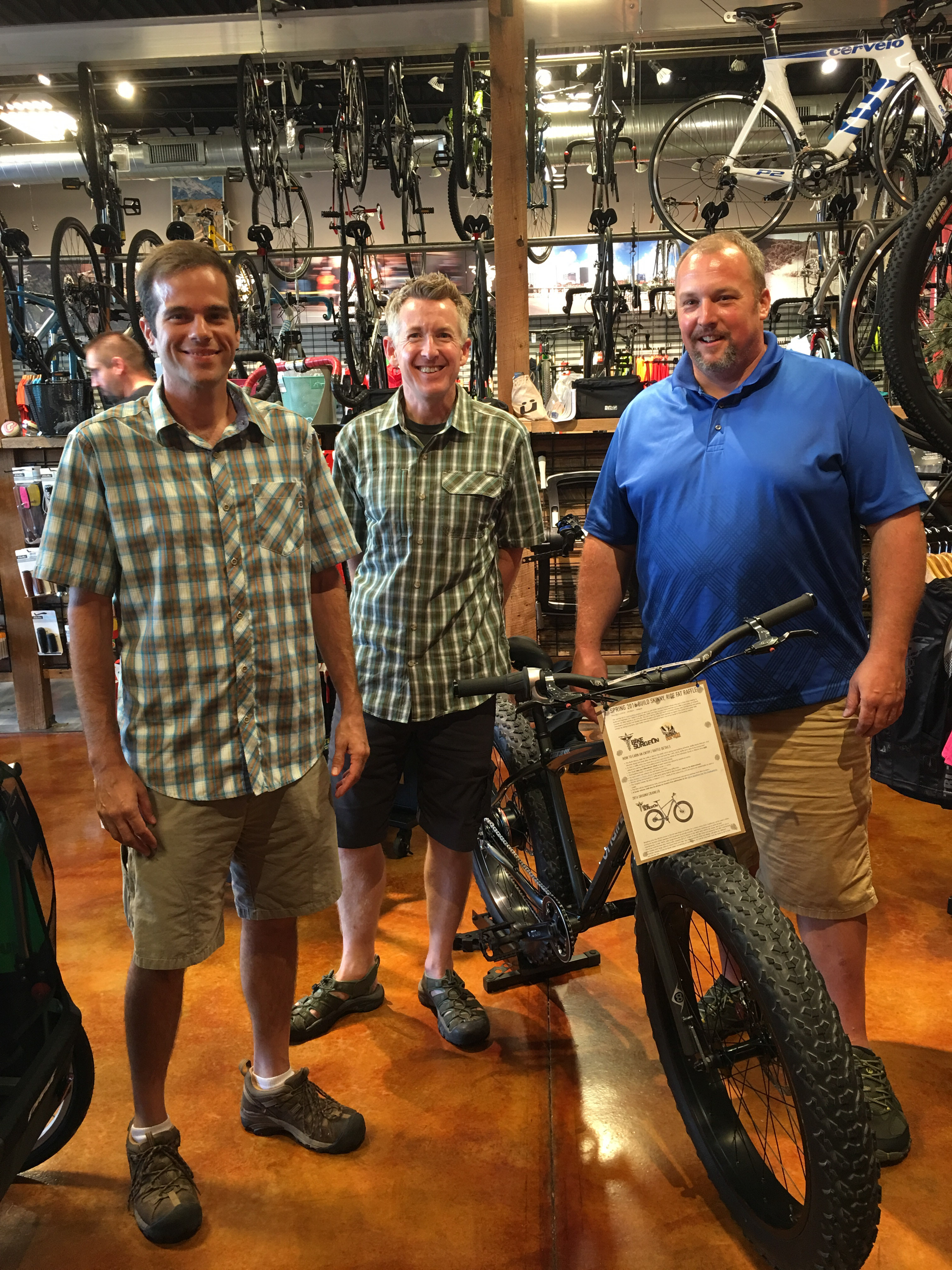 2016 Spring Fatbike raffle party at Bike Surgeon