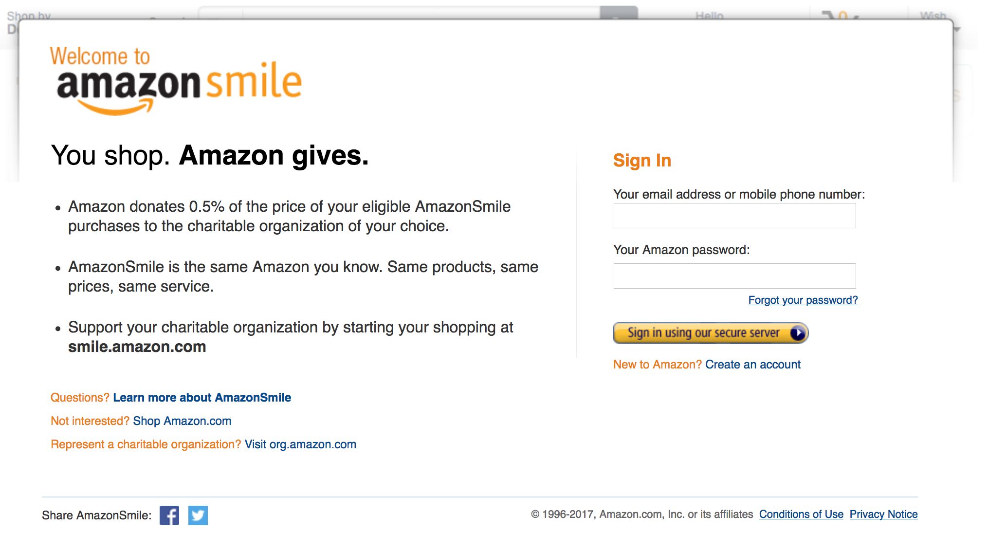 amazonsmilelogin